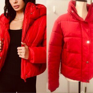 George Red Women's Winter Short Puffer Jacket Coat Long Sleeve Size XS